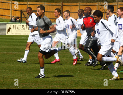 Darren Campbell Michael Harvey Jr aka MC Harvey Andy Ansah and DJ Spoony Celebrity Soccer Sunday - Celebrity All Stars XI v Stock Photo