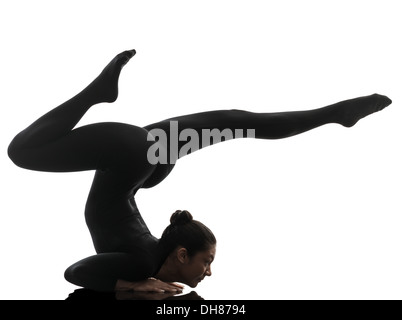 Yoga Pose, Woman To Do the Splits Silhouette, Vector Outline Portrait,  Gymnast Figure, Black and White Contour Outline Stock Vector - Illustration  of gymnastics, practicing: 107676509