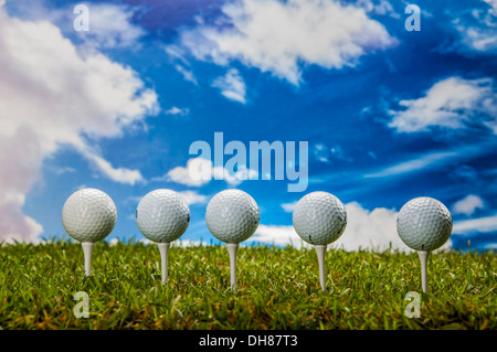 Golf stuff on green grass Stock Photo