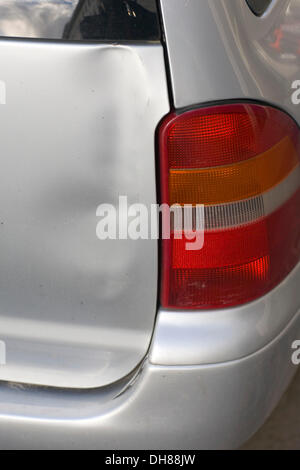 Dent in a car Stock Photo