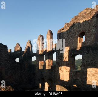 scenery inside the 'Hochburg Emmendingen' in Southern Germany at evening time with shadow and sunlight effects on a wall Stock Photo
