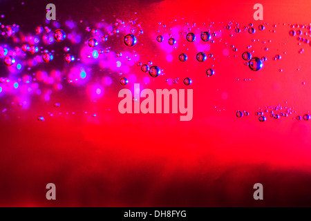 Air bubbles in chamber used for tracking the swimming of individual organisms in red light in biofuel energy & ecology research Stock Photo