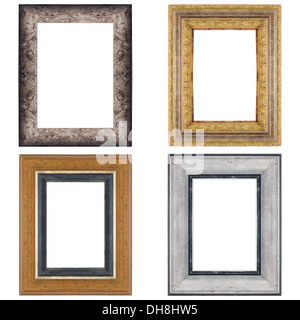 Four picture frames isolated on white background. Stock Photo