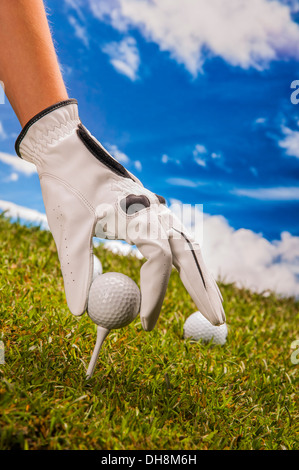 Golf stuff on green grass Stock Photo