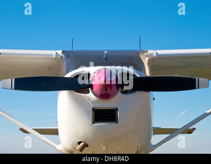 front view of light airplane Stock Photo