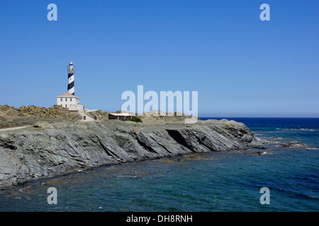 lighthouse at cap favaritx, menorca, spain Stock Photo