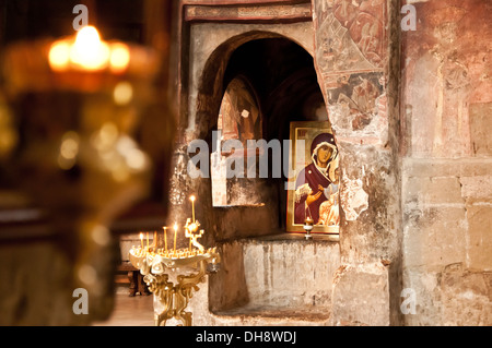 image of the Virgin Mary in an old church Stock Photo