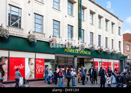 Marks and Spencer storefront in Reading, Berkshire, England, GB, UK. Stock Photo