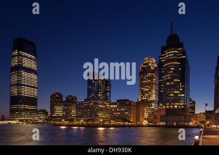 2013 HISTORICAL JERSEY CITY FINANCIAL DISTRICT SKYLINE HUDSON RIVER NEW JERSEY USA Stock Photo