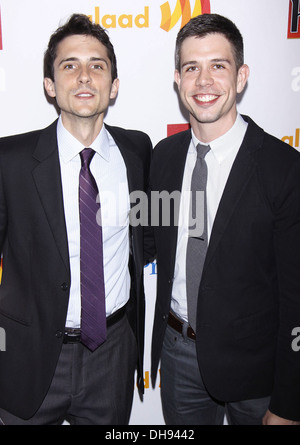 Charles Socarides and Stephen Karam 23rd Annual GLAAD Media Awards at Marriott Marquis Hotel - Arrivals New York City USA - Stock Photo