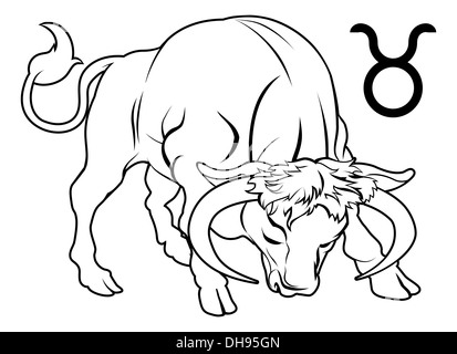 Illustration of Taurus the bull zodiac horoscope astrology sign Stock Photo