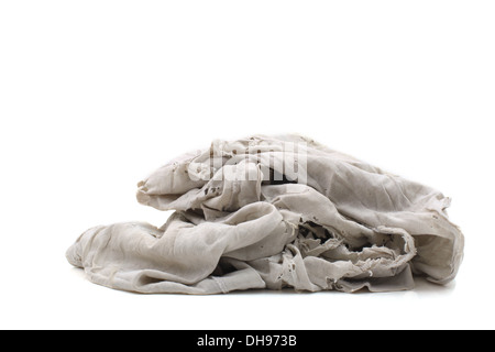 Dirty rag isolated on white background Stock Photo - Alamy