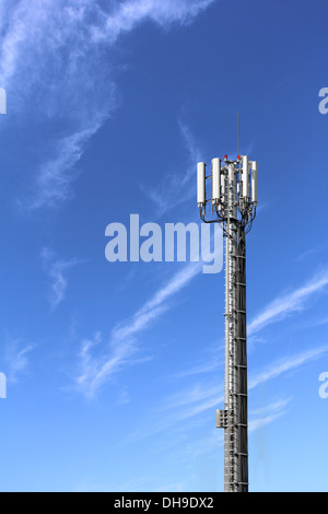 Antennas for mobile phones mounted on the high tower Stock Photo