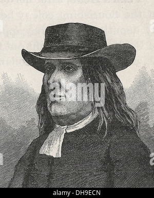 William Penn, English Quaker and founder of Pennsylvania, circa 1775 Stock Photo