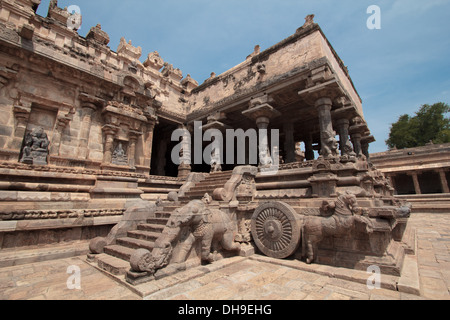 Entrance and sculpture art at ancient indian temples Stock Photo