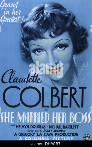 SHE MARRIED HER BOSS poster for 1935 Columbia film with Claudette ...