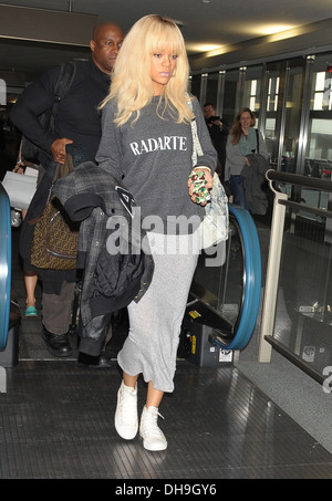 Rihanna arrives at Narita International Airport after flying in from London Tokyo Japan - 31.03.12 Stock Photo