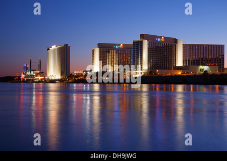 Casinos along the Colorado River, Laughlin, Nevada. Stock Photo