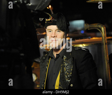 Thomas Dolby interview with local media outside Virgin Mobile Mod Club Toronto Canada - 02.04.12 Stock Photo