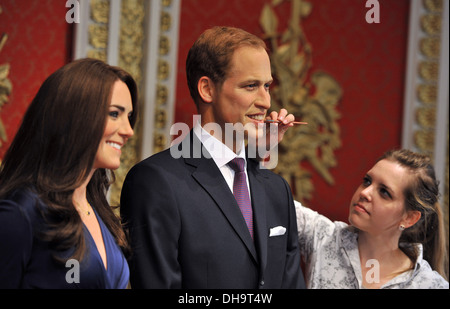 Madame Tussauds London reveals new wax figures of Prince William and Kate Middleton aka Catherine Duchess of Cambridge London Stock Photo