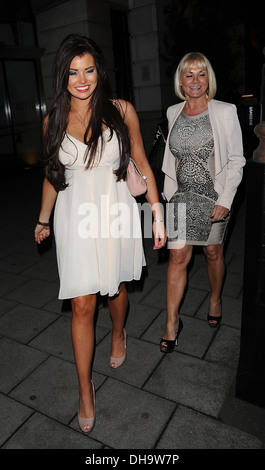 Jessica Wright and her mother Carol Wright leave Mango Tree restaurant London England - 04.04.12 Stock Photo