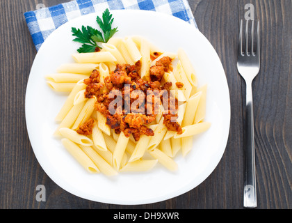 Pasta with bolognese sauce Stock Photo
