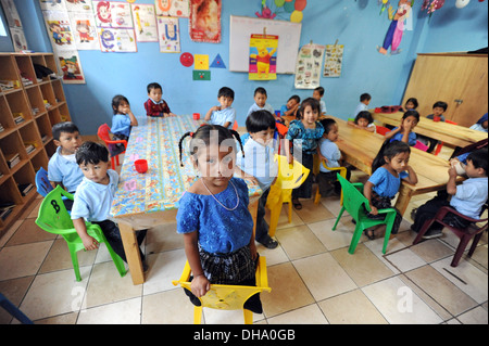 Guatemalan children at preschool in San Jorge la Laguna, Solola, Guatemala. Stock Photo