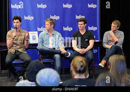 Ben Nemtin Duncan Penn Dave Lingwood and Jonnie Penn cast members of Buried Life appear at Indigo Bookstore promoting new book Stock Photo