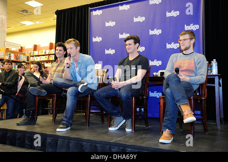 Ben Nemtin Duncan Penn Dave Lingwood and Jonnie Penn cast members of Buried Life appear at Indigo Bookstore promoting new book Stock Photo