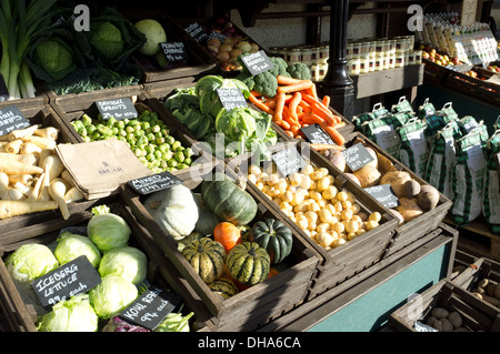 Fresh Vegetable Stall at the House of Bruar Perthshire Scotland UK Stock Photo