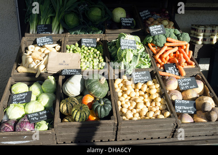 Fresh Vegetable Stall at the House of Bruar Perthshire Scotland UK Stock Photo