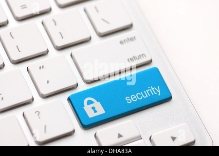 security button on the keyboard Stock Photo