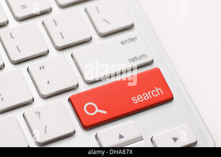 search enter button key on white keyboard Stock Photo
