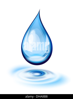 Water drop and ripples icon Stock Photo