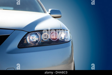 blue modern car closeup Stock Photo