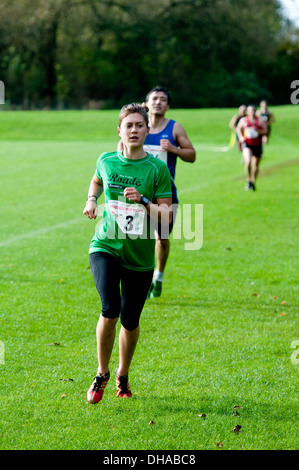 Students running at the Brose Cross Country Relays at Warwick University, UK Stock Photo