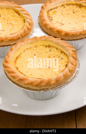 Egg custard sprinkled with nutmeg Stock Photo