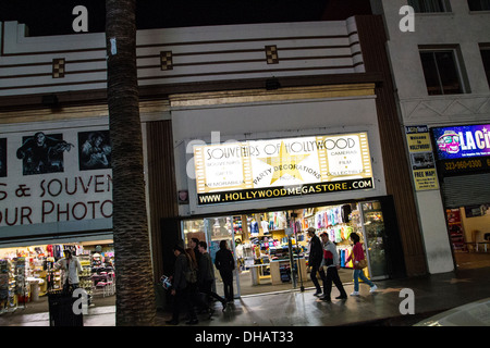 Souvenir Shops on Hollywood Blvd in Hollywood California Stock Photo