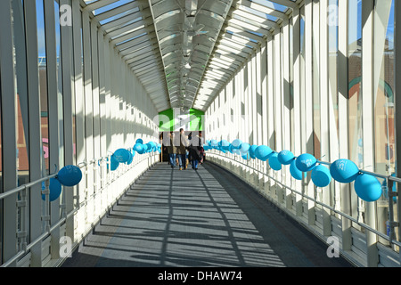 Carpark overbridge to Friars Square Shopping Centre, Aylesbury, Buckinghamshire, England, United Kingdom Stock Photo