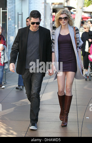 Angel McCord and her boyfriend seen walking through The Grove West
