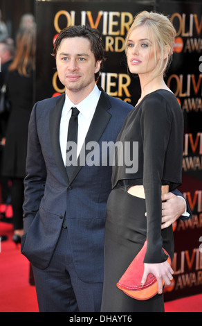 Zach Braff and Taylor Bagley Olivier Awards 2012 held at Royal Opera House - Arrivals London England - 15.04.12 Stock Photo