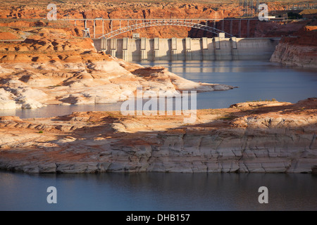 Glen Canyon Dam and Lake Powell, Glen Canyon National Recreation Area, Arizona. Stock Photo