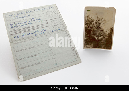 Important WWII historical document/documents relating to Mr.Thomas Henry Wheeler, grandfather of photographer Peter Wheeler. Stock Photo