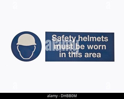 Head Safety Helmet Protection Warning Sign Stock Photo