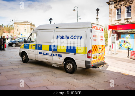 Wiltshire Police  mobile CCTV van operating in Chippenham high street in Wiltshire UK Stock Photo