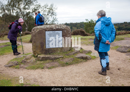 The Kitty's stone monument on Southern Bickerton Hill Cheshire England UK Stock Photo