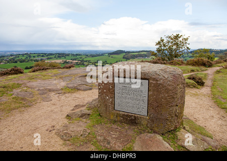 The Kitty's stone monument on Southern Bickerton Hill Cheshire England UK Stock Photo