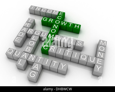 3d Background concept wordcloud illustration of economic growth Stock Photo