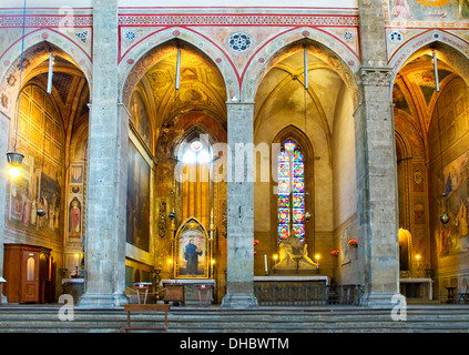 Chapels in north transept apses of Basilica di Santa Croce. Florence, Italy Stock Photo