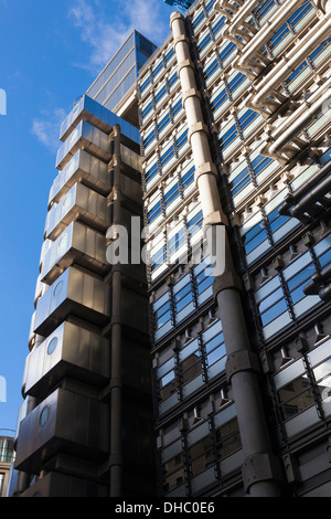 Lloyds Building, Lime Street, City of London, UK.  Showing external services. Stock Photo